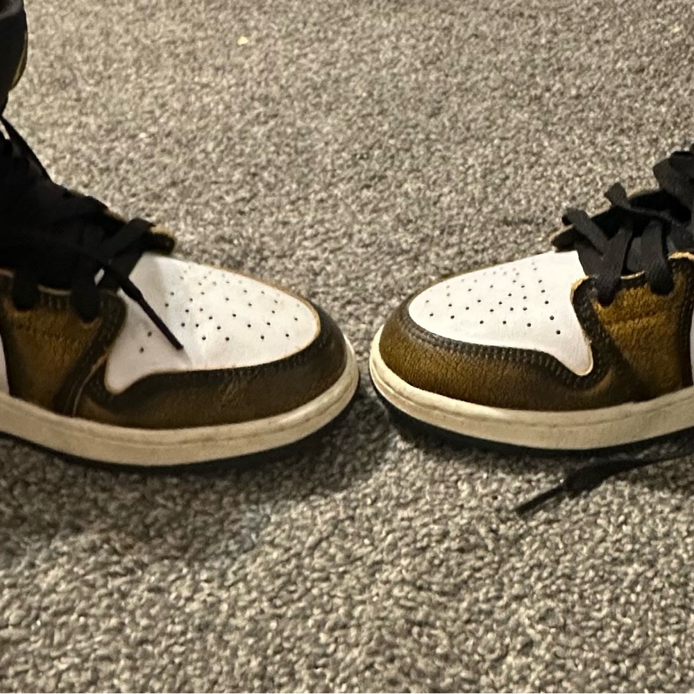 Kids' Black and Gold Sneakers